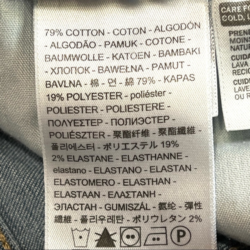Levi's Blue Denim Distressed Cut Off Shorts - Picture 4 of 8